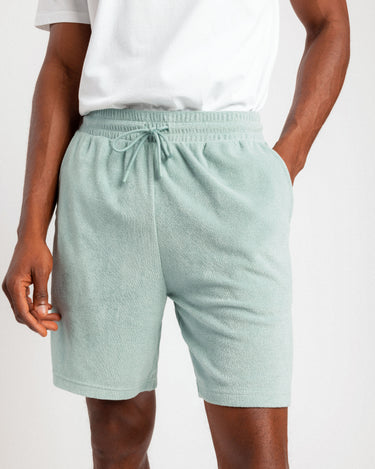 Men's Light Green Towelling Shorts